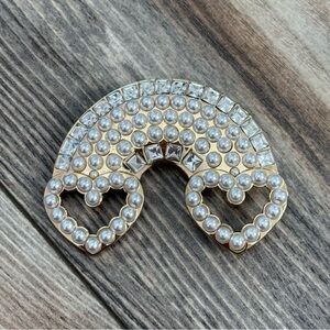 SCL Elegant Rhinestone and Pearl Brooch